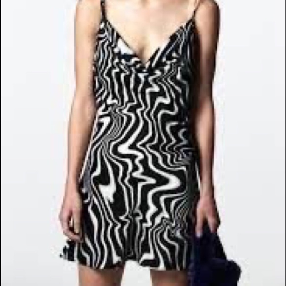 Zara| Retro Print Mini Slip Dress